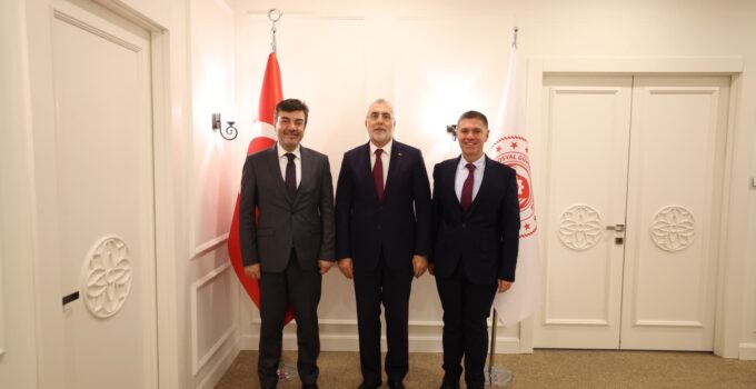 Çalışma ve Sosyal Güvenlik Bakanı Prof. Dr. Vedat Işıkhan, Rektör Prof. Dr. Mustafa Balcı’yı Kabul Etti